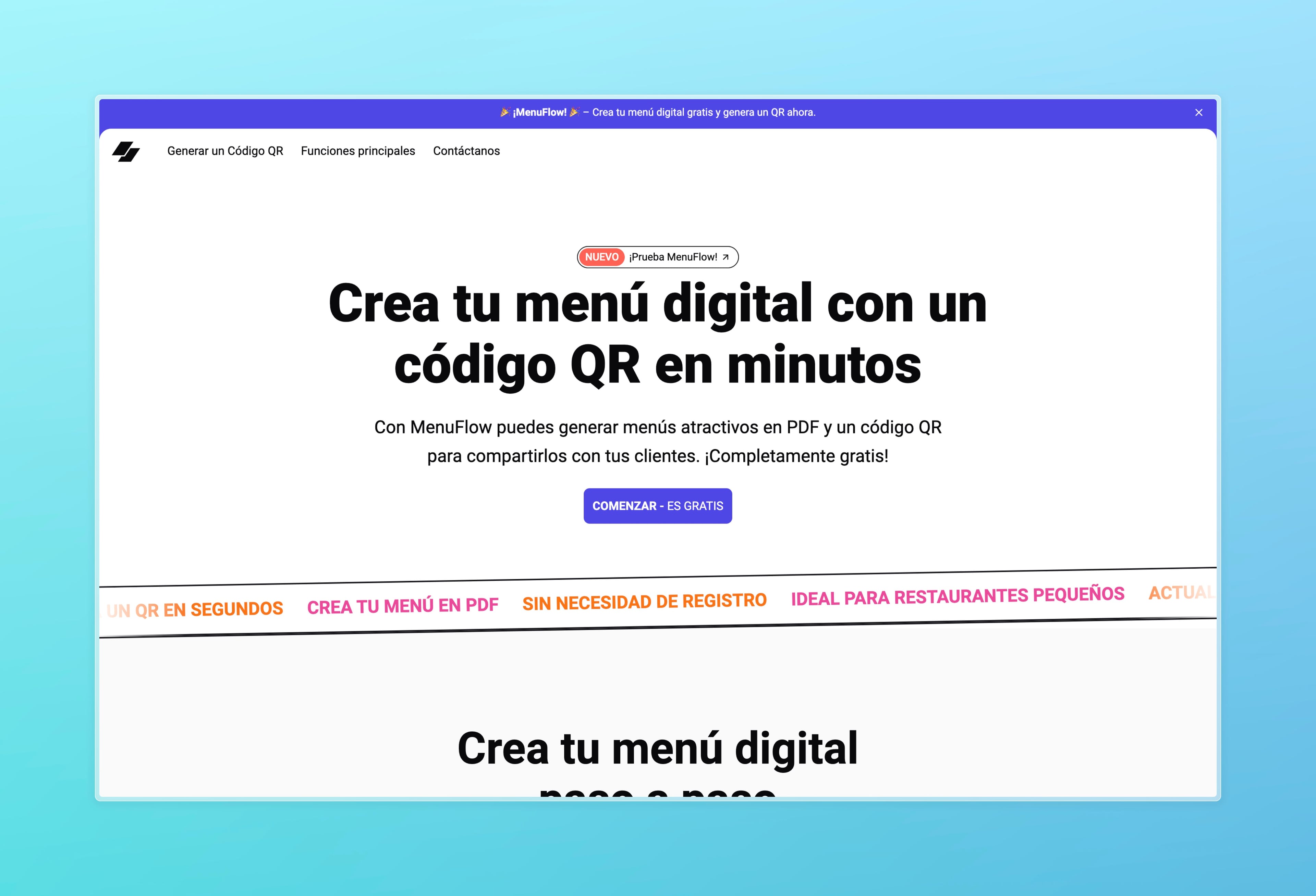 An image of the MenuFlow project.
